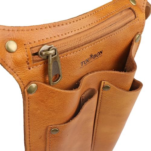 TOURBN leather gardening tool belt with 4-in-1 utility bag for florists and gardeners