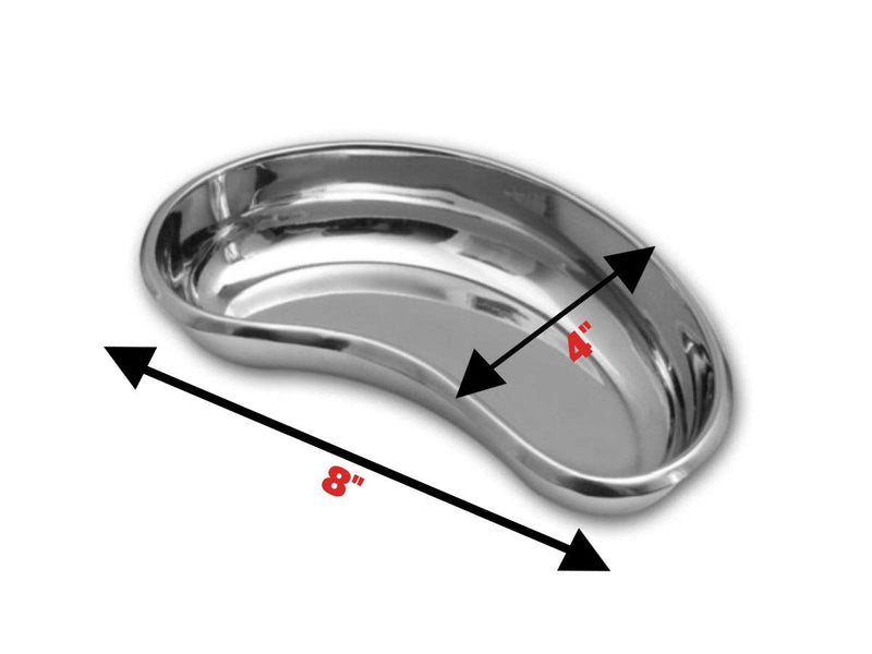 [Australia - AusPower] - Stainless Steel Medium Kidney Tray 8" inch Basin Finest Emesis Bowl SS 304 Round Edges Surgical Utility 500 cc 