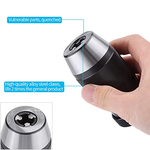 1/2 Inch Keyless Chuck Converter for Drill Machine Self-Tightening Power Drill Chuck Adapter Compatible with Milling Machines and Lathes 0.5 Inch Chuck Tool