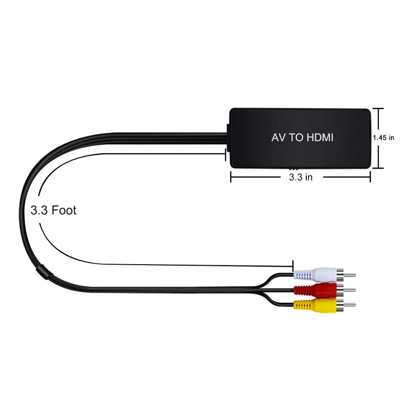 [Australia - AusPower] - HDMI to AV Converter HDMI to RCA Composite Converter Adapter, Support PAL/NTSC, Support 1080P, Compatible with Roku/Fire Sitck/PS4/Xbox/Spectrum Box/Old Sanyo TV/Old LG TV/Old CRT ect. 
