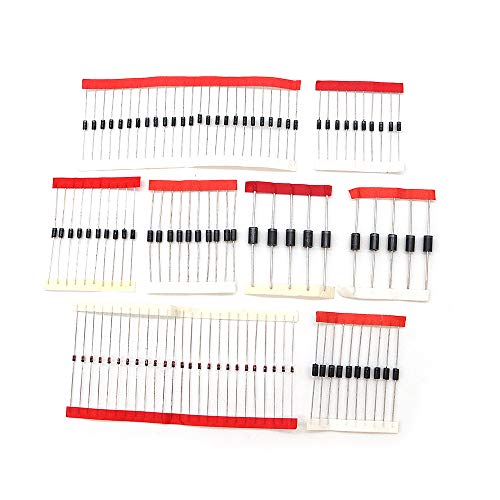 DollaTek Electronic Components Package(Total 1490 PCS) - LED Diodes, 30 Values Resistors,Electrolytic Capacitor Package, Ceramic Capacitors kit, Common Diodes, Common Transistor