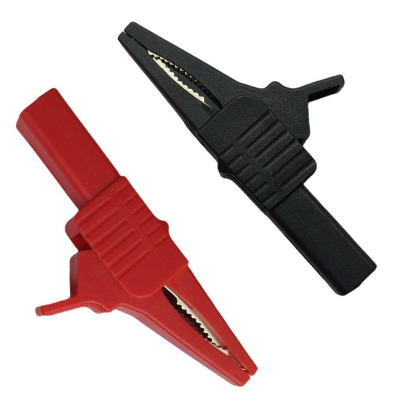 [Australia - AusPower] - Heavy Duty Full Insulated Automotive Car Battery Alligator Clips Electrical Test Clips 1000V 32A 2Pcs,with 4mm Banana Jack Socket(Length:83.5mm) 