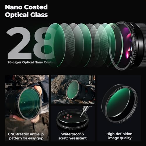 K&F CONCEPT 49mm Variable ND Filter ND2-ND32 (1-5 Stops) No X Cross