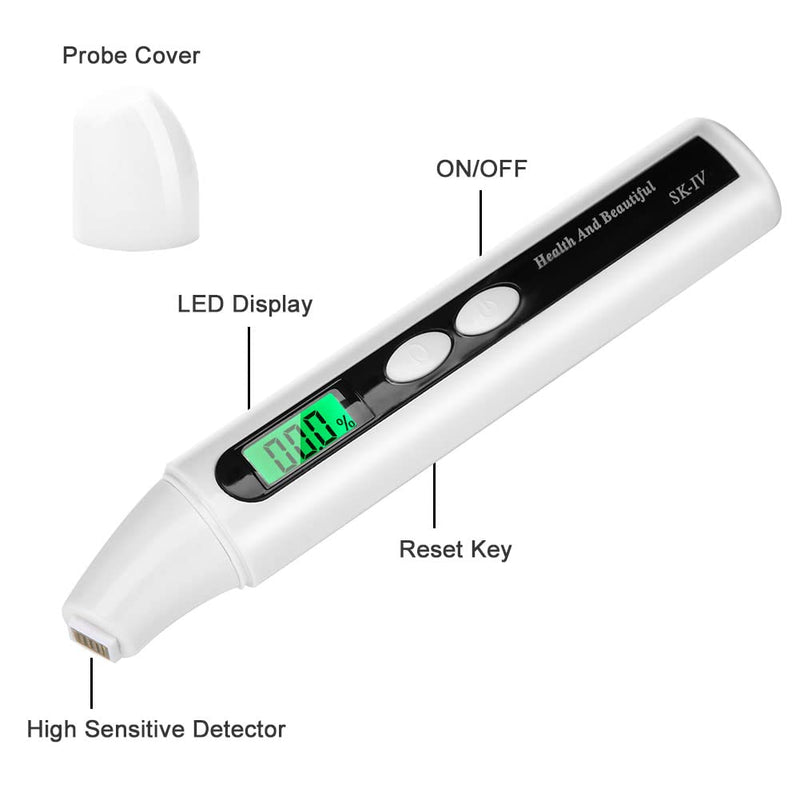 [Australia - AusPower] - Skin Analyzer Portable, 0~99.9% Skin Detector Digital LCD Skin Face Oil Analyzer Monitor Tester Detector 