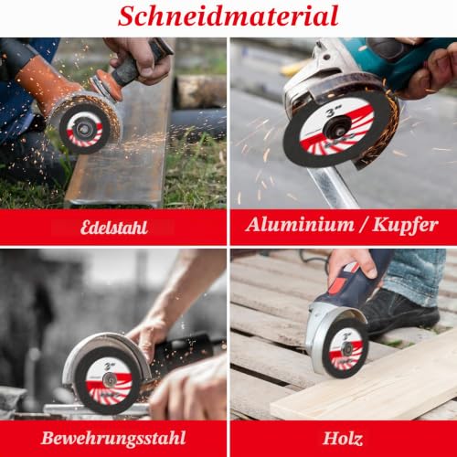 Cutting Disc 75 x 1.2 x 10 mm for Mini Angle Grinder Pack of 25 | Metal and stainless steel cutting discs, cutting discs 75 mm for cordless mini cutters, precise and fast cutting