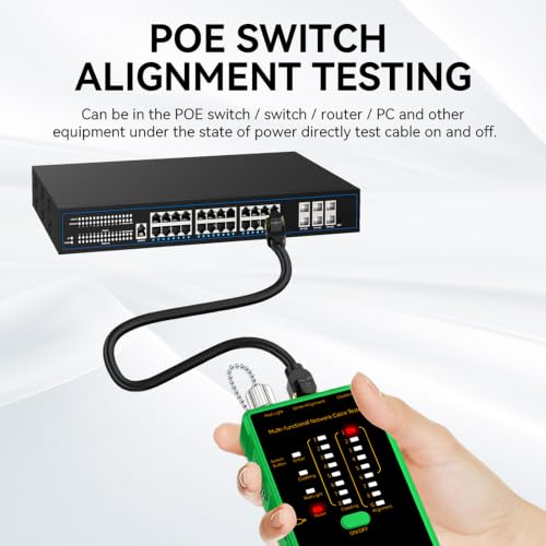 BoltBlaze green network cable tester and VFL fiber optic tool for RJ45 Ethernet cables