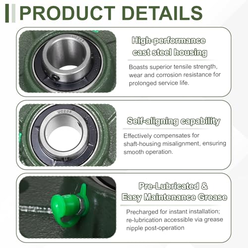 sourcing map UCF205 Pillow Block Bearings,25mm Bore Self Alignment UCF205 (25mm)