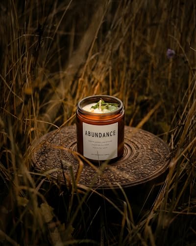 Natural Crystal Candle,Abundance, Crystal Ritual, Spiritual, Money Prosperity, Candle Spell.(Abundance) Abundance
