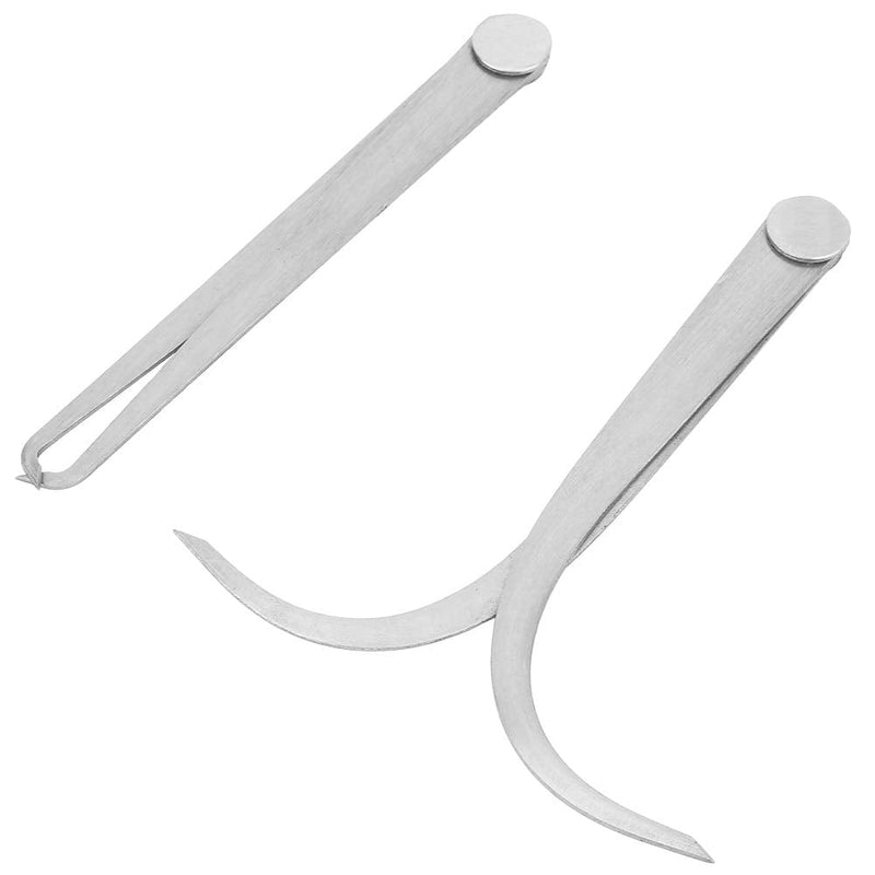 [Australia - AusPower] - Calipers Outside and Inner Button Set, Calipers Measuring Tool, 2 Pieces 6 Inch Machine Stainless Steel Connection Outside Inner Caliper Measuring Tool Set 