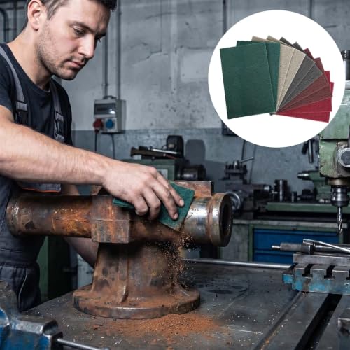 Sanding Fleece Pads 150 x 230 mm Set, Sanding Fleece Mat 5 Grit 600/800/1000/1500/3000, for Metal Wood Stainless Steel Sanding Polishing, Cleaning Fleece Pack of 10