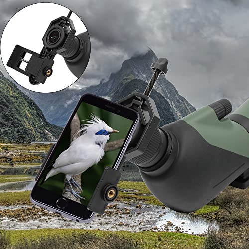 Waterproof Compact Monocular 10x25 - Bundle with - Smartphone Telescope Adapter Camera Mount