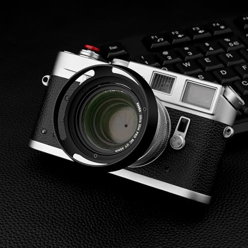 Haoge LH-ZV05 Round Metal Lens Hood for Carl Zeiss Biogon T* 2/35 35mm f2 ZM, C Biogon T* 2.8/35 35mm f2.8 ZM, Planar T* 2/50 50mm f2 ZM; Voigtlander NOKTON Classic 35mm f1.4 VM, 40mm f1.4 VM as LH-6 [Round - Black]
