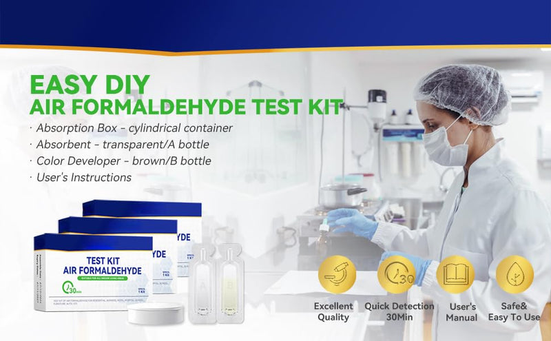 [Australia - AusPower] - Air Formaldehyde (HCHO) DIY Test Kit - Used for Air Quality Testing, Detector Used for Home, Residential, Business, Hotel, Hospital, School, Furniture, Auto (Pack of 1) 