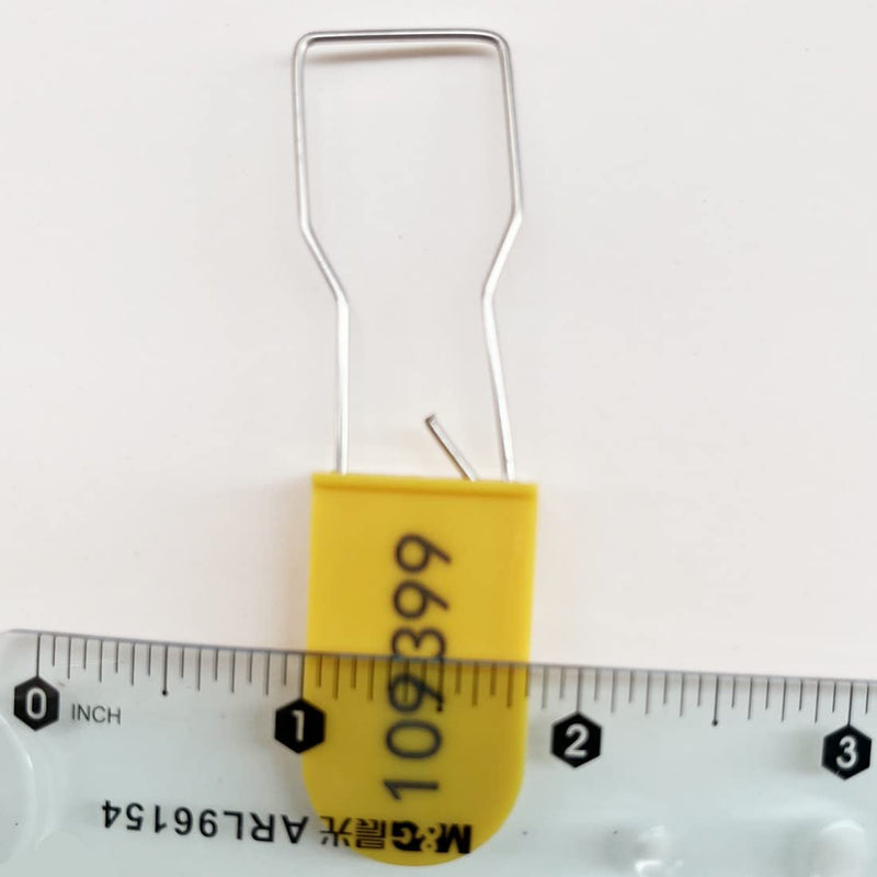 Numbered Plastic Padlocks Security Seals with Metal Wire Tamper Seal Tag Locks Yellow (Pack of 100) 100pcs