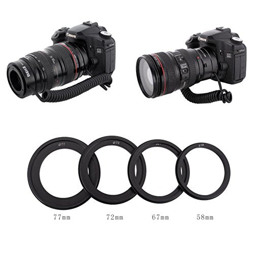 Meike Automatic AF Auto Focus Multifunctional E-Macro Extension Tube MK-C-UP Macro & Reverse Mount On Lens with 58mm 67mm 72mm 77mm Adapter Rings for Canon EF/EF-S Mount Lenses