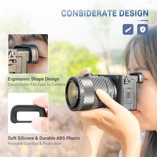 JJC 2-Pack FDA-EP20 Eyecup Eyepiece Eye Cup & FA-SHC1M Hot Shoe Cover Cap for Sony A6700 Camera