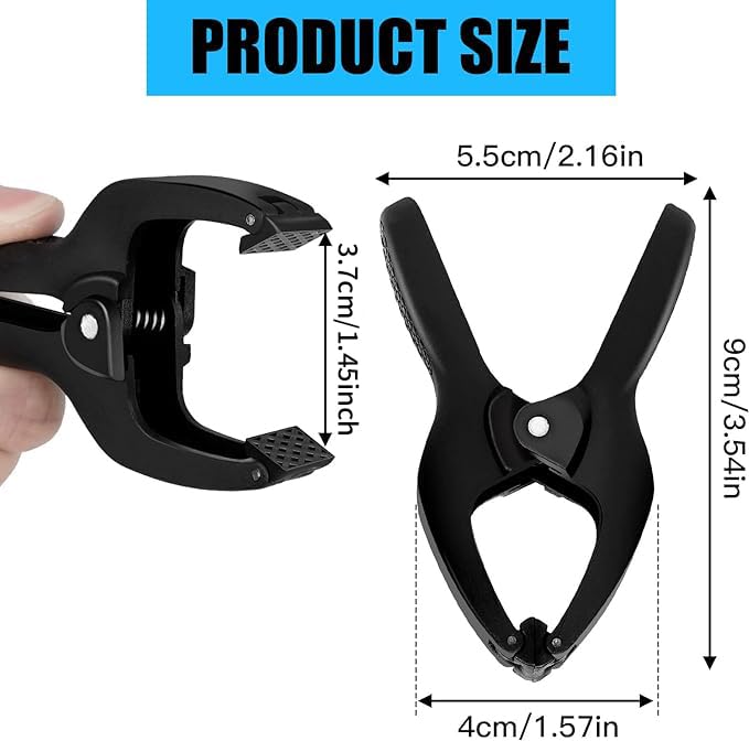 [Australia - AusPower] - Spring Clamps 30 Pack,3.5 inch Plastic Small Spring Clips,Clamps Heavy Duty for crafts,Mini Clamps for Woodworking and Backdrop Clips Clamps for Photography Studios(Black) 3.5"/30-Pack 