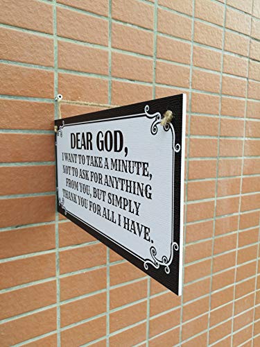 CARISPIBET Dear God house decorative sign faith religion belief gratitude home ornament living room gift 6" x 12''