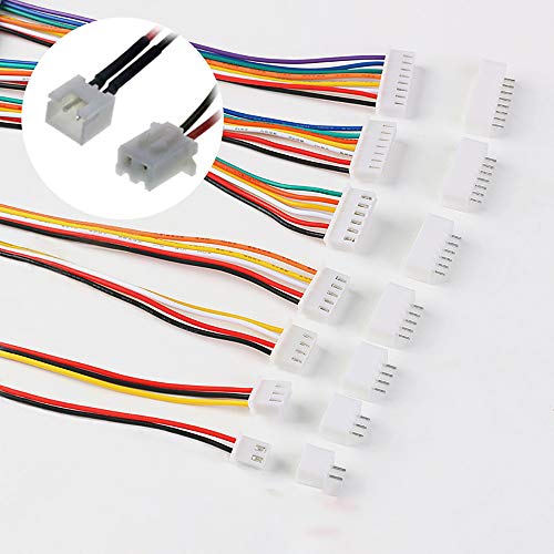 YIXISI 460 Piece JST Connector Kit, JST-XH, 2.54 mm Pitch Female Pin Header, JST Adapter Cable Plug, JST Male and Female Connector (2/3/4/5/6 Pin) White-Jst Xh