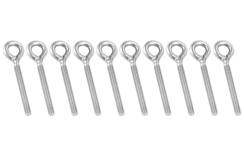 [Australia - AusPower] - QWORK M8 Eye Bolt Ring Bolts, 10 Pack Heavy Duty Stainless Steel Shoulder Lifting Ring Threaded Eyebolts, Welded Closed Screw Rod Eye Screw Bolts 