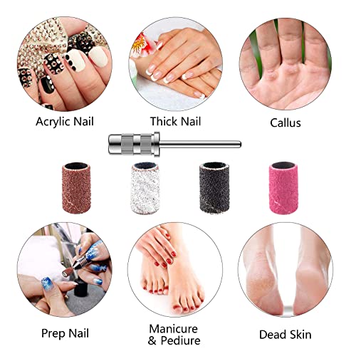 Sanding Sleeves Nail Cutter, Pack of 100 Sanding Sleeves, Sanding Caps Nail Cutter Attachments, Grit 80/120/180/240 Sanding Sleeves for Manicure Pedicure 80/120/180/240 sanding sleeves