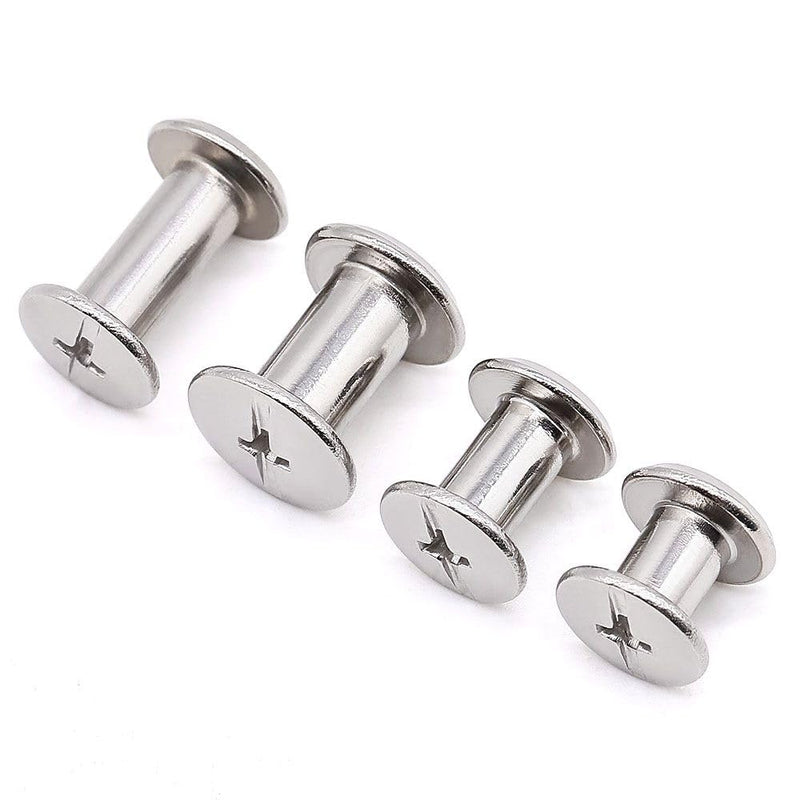 [Australia - AusPower] - Glvaner 30 Sets M4 x 14mm Binding Screws, 304 Stainless Steel 18-8, Cross Head Chicago Screw Bingding Post Screw Kits for DIY Leather, Photo Albums, Bookbinding, Scrapbook, Belt 