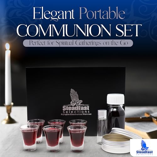 Portable Communion Set for Travel, Home, and Wedding - Communion Kits for Home Visits Premium Communion Ware Set