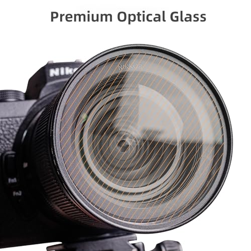 GREEN.L 82mm Gold Streak Lens Filter, Premium Optical Glass 360°Rotatable Anamorphic Flare Camera Lens Effect Filter