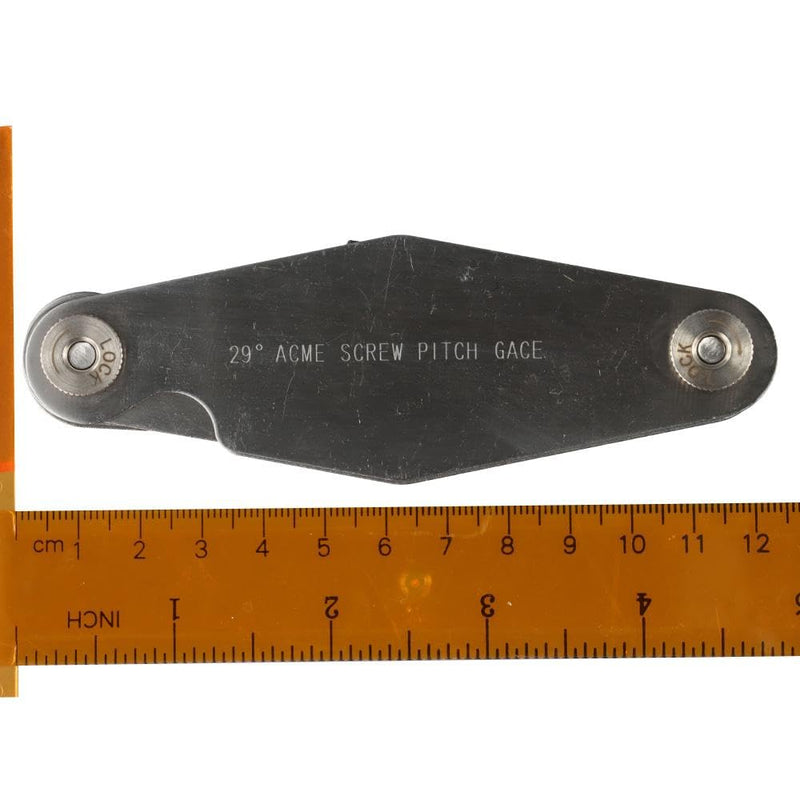 [Australia - AusPower] - 16pcs 29 Degree Acme Screw Pitch Gauge, Stainless Steel Thread Pitch Measuring Tool for Industrial Measurement, Universal Wide Application T-Thread Cutting Gage 