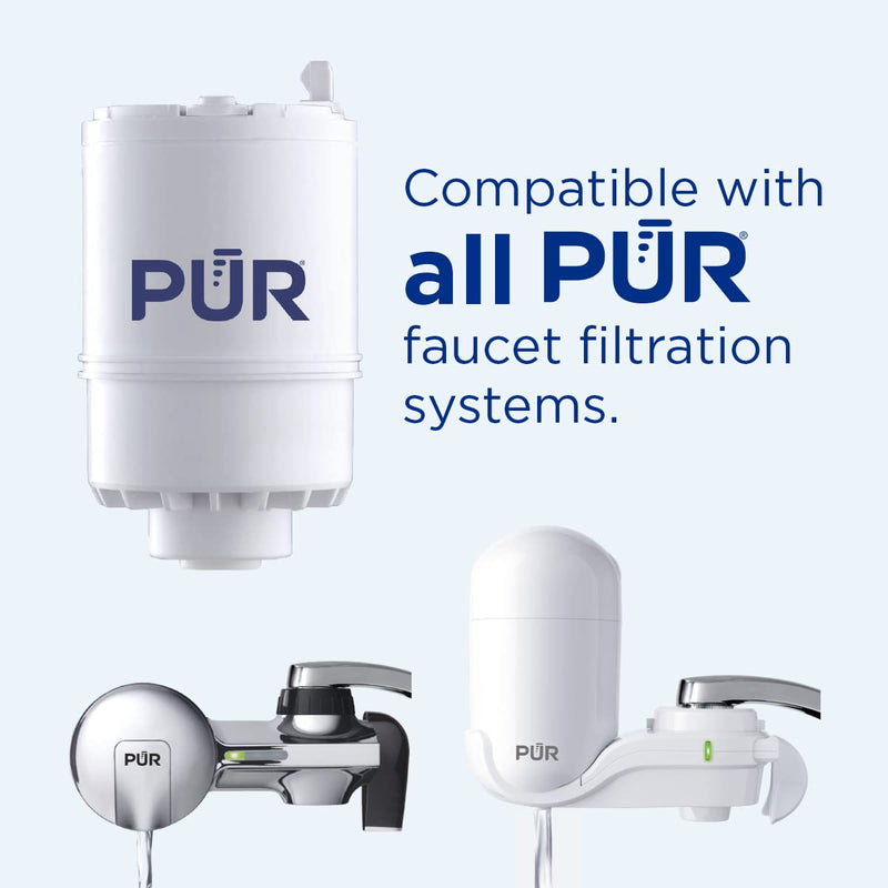 [Australia - AusPower] - PUR Faucet Mount Replacement Filter 2-Pack, Genuine PUR Filter, 2-in-1 Powerful Filtration, Includes Lead Removal, 6-Month Value, White (RF33752) 2 Pack 