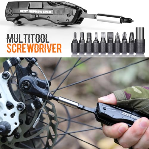 ONEAGE 20-in-1 black multitool knife and 9-in-1 screwdriver set for camping, hiking, and fishing