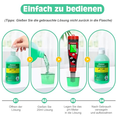 UIUZMAR pH 7.00 Calibration Solution 500 ml for pH Meter | pH 7.00 buffer solution for precise calibration of pH meter, pH tester calibration fluid pH 7.0