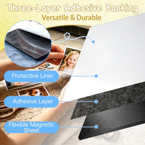 PAPAGEST 2-inch square adhesive magnets with backing, 80 mil magnetic dots, 24-piece set