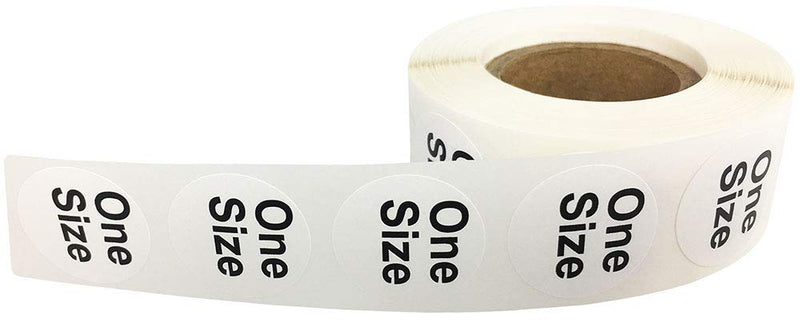 White Circle One Size Clothing Size Stickers for Retail Apparel 0.75 Inch 500 Total Adhesive Labels (Pack of 2) 3/4" Circle (Pack of 2)