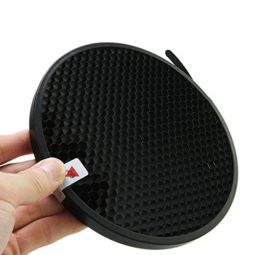 Haoge 7" Standard Reflector Diffuser with 60 Degree Honeycomb Grid for Balcar Alien Bees Alienbees Paul C Buff Einstein White Lightning Studio Light Strobe Monolight Flash