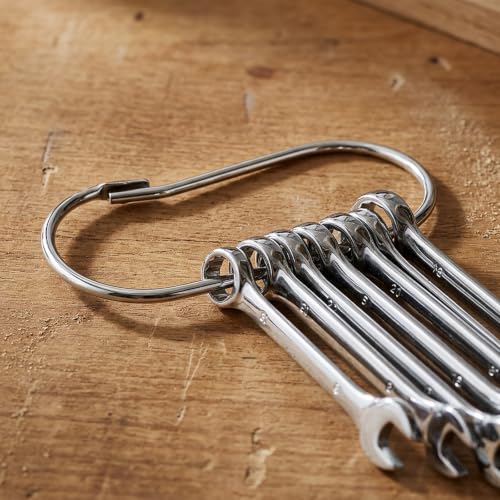 STARNOOK silver 8-piece wrench ring key organizer set for mechanics and janitors