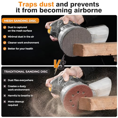 Pack of 60 Sanding Sheets 125mm 80 120 180 240 320 400 Grit Sanding Net Sandpaper 125mm for Random Orbital Sander Grit 80 120 180 240 320 400 125MM