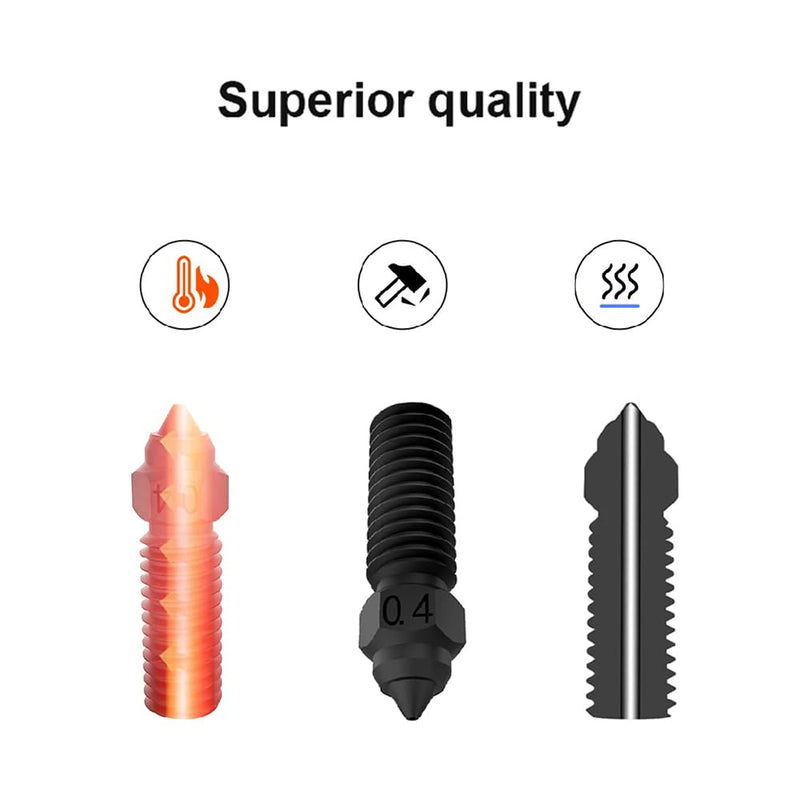 [Australia - AusPower] - 3D Printer Extruder Hotend Nozzle Kit - Included 2pcs 0.4mm + 2pcs 0.6mm + 2pcs 0.8mm Hardened Steel Nozzles, High Temperature and Wear Resistant for Creality K1/K1 Max/Ender 3 V3 KE For K1/K1 Max/Ender 3 V3 SE 