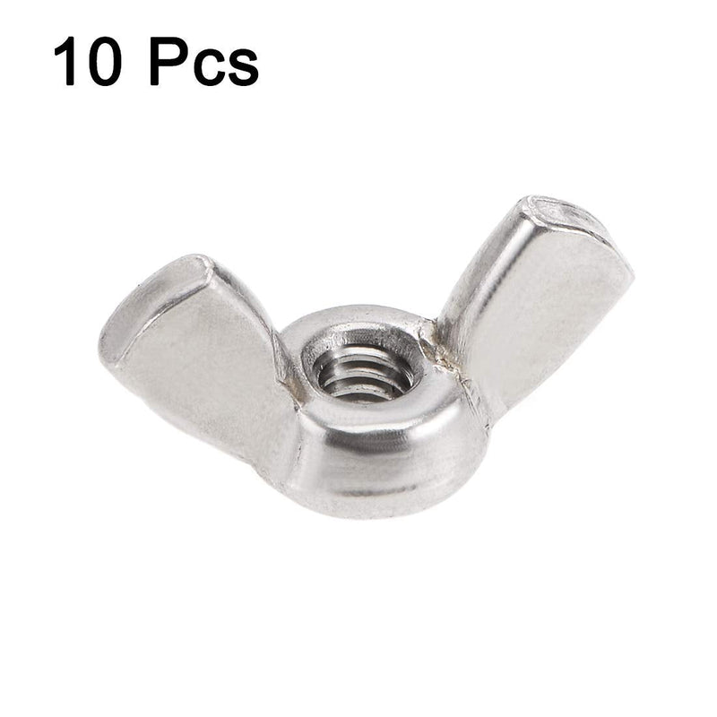 [Australia - AusPower] - uxcell #8-32 Wing Nuts 304 Stainless Steel Shutters Butterfly Nut Hand Twist Tighten Fasteners Parts 10pcs 