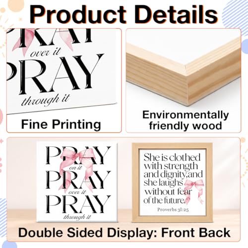 3 Pcs Bible Verses Decorations Christian Wooden Decor Sign - Christian Gift Pray