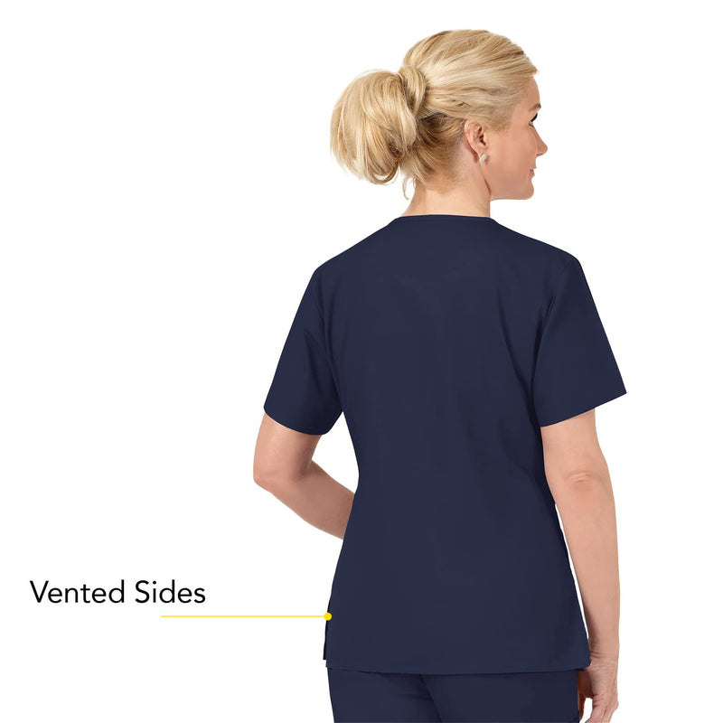 [Australia - AusPower] - WonderWink Women's Origins Bravo Scrub Top Medium Origins Bravo V-neck Top Navy 