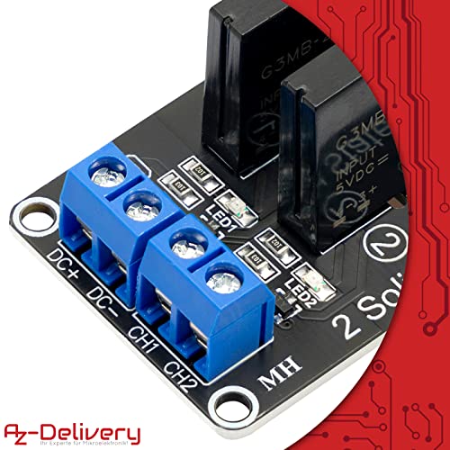 AZDelivery 5 x 2 Channel Relay Module 5 V DC Solid State Low Level Trigger Power Switch Board Compatible with Arduino and Raspberry Pi