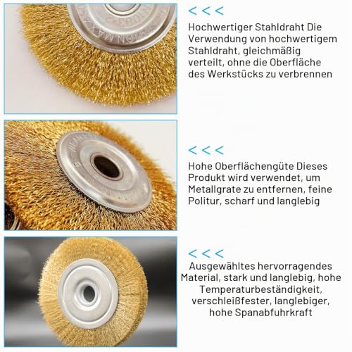 Joint Brush Set of 6, Compatible with Gloria Multibrush and Other Wire Brushes, Brass Brush for Joint Cleaning, 11.5 cm Wide Wire Brushes, Replacement Joint Brush for Removing Weeds, Moss Stones