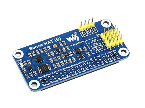 Waveshare Sense HAT (B) for Raspberry Pi Onboard Multi Powerful Sensors Such as Gyroscope Accelerometer Magnetometer Barometer Temperature Humidity Sensor Communicated via I2C Interface