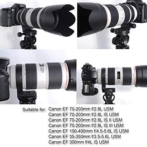 iShoot 78mm Tripod Mount Ring B(W) Lens Collar Support for Canon EF 70-200mm f/2.8L USM/is USM/is II USM/III USM, EF 100-400mm f/4.5-5.6L is USM, EF 35-350mm f/3.5-5.6L USM, EF 300mm f/4L is USM