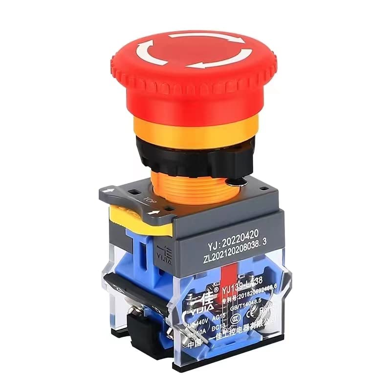 [Australia - AusPower] - Emergency Stop Button with Box e-Stop Box Emergency Stop Switch with Estop Button with Plastic Box e-Stop Button Box Emergency Stop Push Button Switch Push Button Station Box Red instantaneous switch box 