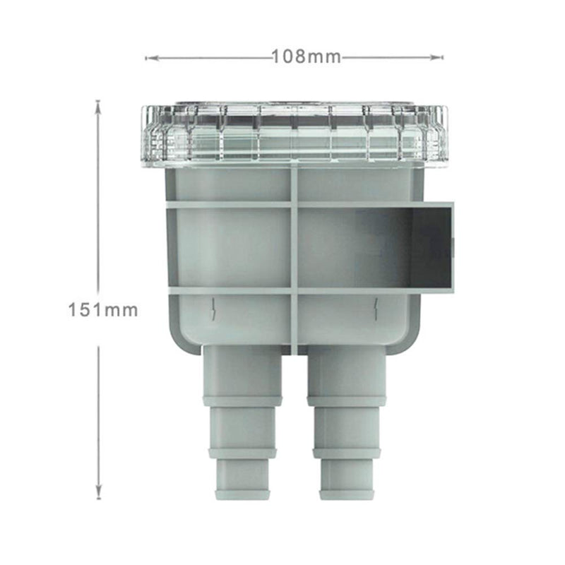 KIMISS Seawater Filter, ABS 4.3 Inch Inlet Sea Water Screen Filter Motor Protect Cleaner Cooling for 1/2 in 5/8 in 3/4 in Hose