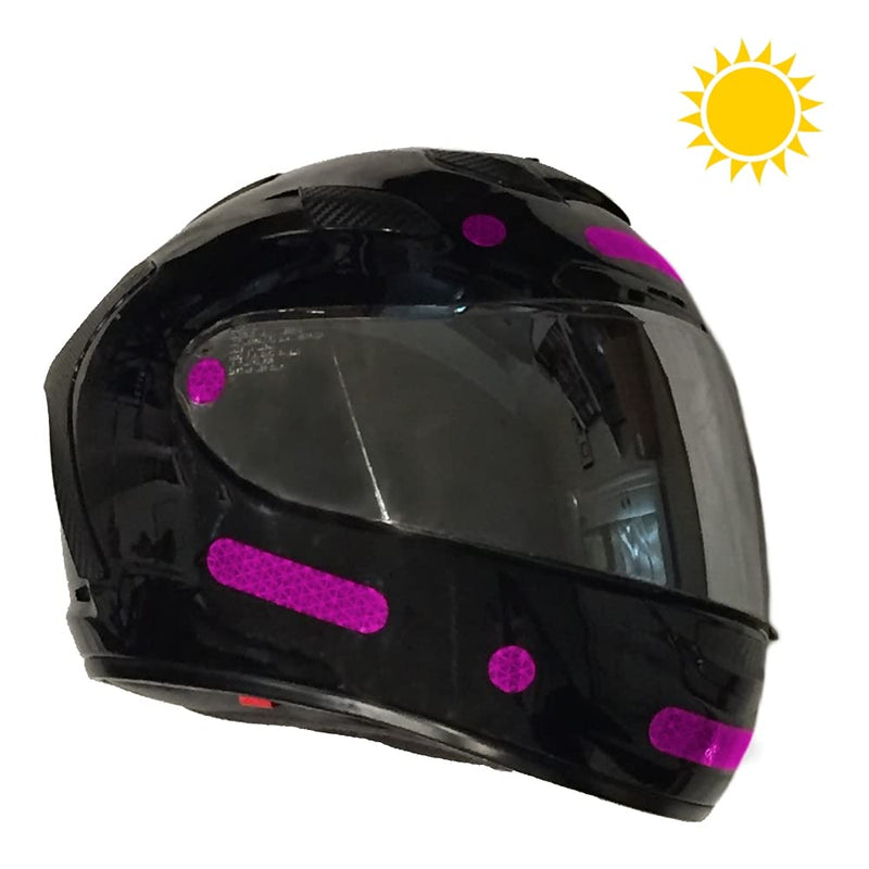 customTAYLOR33 High Intensity Grade Reflective Safety Decals/Stickers for Motorcycle, Bicycle, Snowboarding, Racing Helmets or Vehicles (Set of 2 (12 Strips & 12 Circles), Special Edition Purple) Set of 2 (12 Strips & 12 Circles)