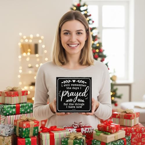 I Still Remember the Days I Prayed Wood Box Sign, Black, 5x5 Inch Black-0031