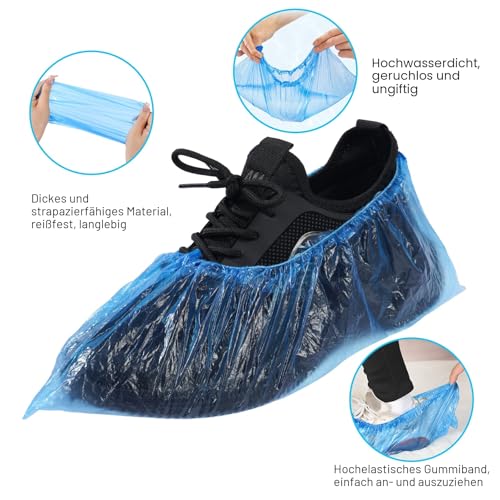 flintronic Plastic Shoe Covers, Disposable Shoe Covers, Eco-Friendly Shoe Covers, Waterproof, Non-Slip, Suitable for Keeping Shoes/Floors/Carpets Clean 40 Pieces (20 Pairs)